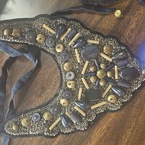 Cloth And Vead Bib Neckalce